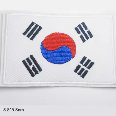 South Korea National Flag Iron On Patches Clothes Patches For Clothing Girls Boys Embroidered Patche
