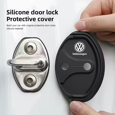 4Pcs Car sticker Silicone Car Door Lock Cover Shock Absorber Accessories For VW GTI Polo Golf Arteon