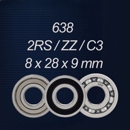 638-2RS/ZZ/Open/C3 -Size 8x28x9mm Deep Groove Ball     arings 638-2RS/638ZZ/638/638-2RSC3/638ZZC3