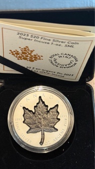 2023加拿大高陷入楓葉鍍銠金.9999反向精鑄銀幣1盎司