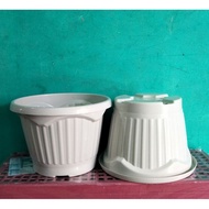 PUTIH Big White Flower POT DIANPAST / White POT 25