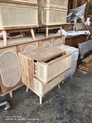 Free Delivery 💯* Raw Teak Wood Bed Side Table โต๊ะข้าง โต๊ะตกแต่งห้อง ไม้สักแท้ size L60 *D50* H75 c