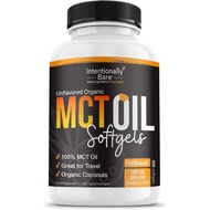 Intentionally Bare Organic MCT Oil Capsules - 70% C8 MCT Oil & 30% C10 MCT Capsules Unflavored for K