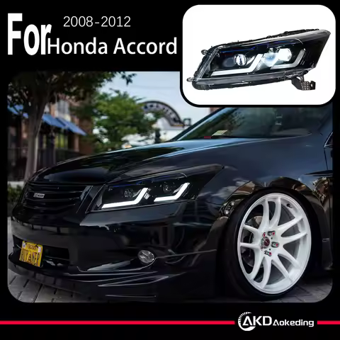 2PCS AKD Car Model for Honda Accord G8 LED Headlight 2008-2013 Modified LED Lamps DRL Dual Projector
