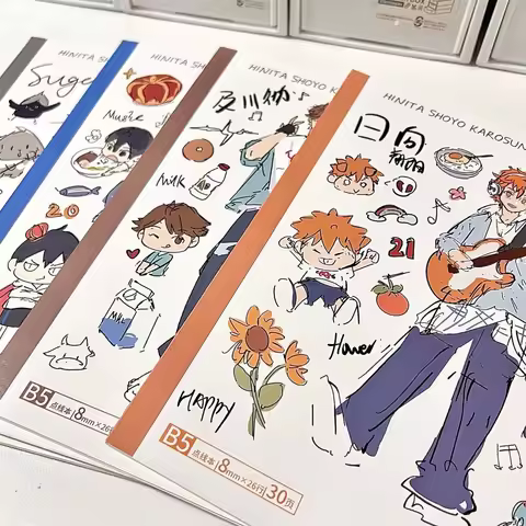 Exercise Book Haikyuu!! Shoyo Hinata Tobio Kageyama Oikawa Tooru Sugawara Koushi Cosplay NotebookStu