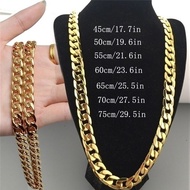 6mm Wide Gold Plated Chain Silver Plated Chain for Men Boys, Non-Tarnish 18K Gold-Plated Cuban Link 