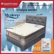 A77 Bed Frame | Frame + 11" Cooling Mattress Bundle Package | Single/Super Single/Queen/King Storage Bed | Divan Bed