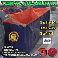 Square Fish Pond Tarpaulin Size 3, 1, 50 cm 3, 1, 75 cm 3, 1, 1 m | Type A5 A8 A12 A15 A20