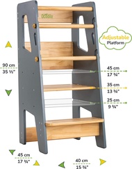 Montessori Toddler Tower Folding Kitchen Helper Tower for 1-10 Years Old Kids