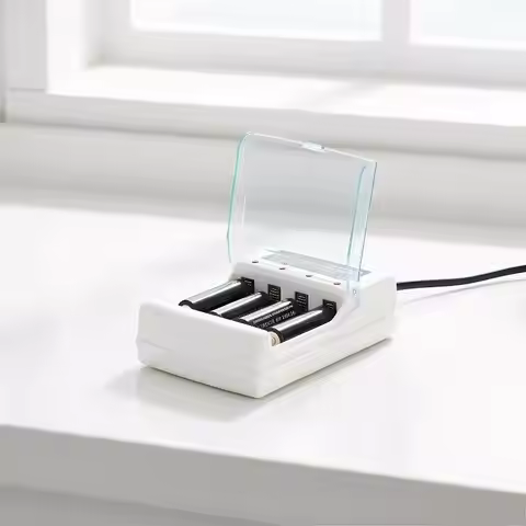 【L】Rechargeable 4 Slot Battery Charger 1.2V Independent Charging EU US Plug for Quick Power at Home 