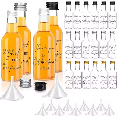 1.7 OZ Mini Liquor Bottles Small Plastic Spirit Bottles Wedding Mini Wine Bottles Plastic Alcohol Sh