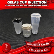 PP Cup Injection Oval 380ml 12oz & Datar 500ml 16oz & 700ml 24oz / Gelas Plastik Tebal / Thinwall Cu