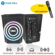 TOSUNRA bluetooth speake with mic speaker Bluetooth speaker with RGB lighting party box speaker