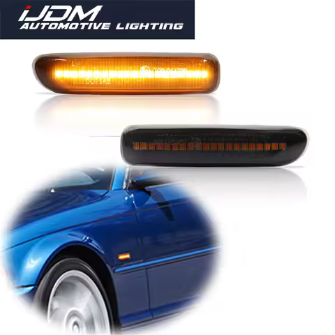 For BMW E46 323i 328i 3 Series 323ci 325ci 328ci 330ci Front Fender Side Marker Lights Sequential Bl