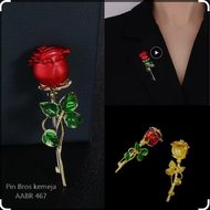 PIN Lencena / Bros Kemeja Bunga Mawar merah / Bros Mawar / Pin Enamel Korea