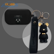Case for Technics EAH-AZ100 Cartoon Coffee Bear Keychain Pendant Cute Silicone Soft Case Suitable fo