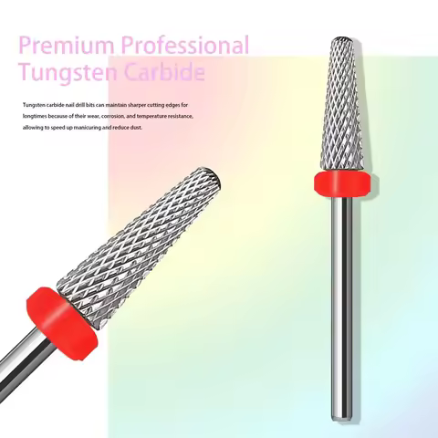 Tungsten Carbide Nail Drill Bits,3/32'' Efile Electric Cuticle Bits, Two Way Manicure Polishing Art