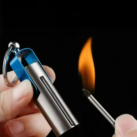 10000 Portable Matchstick Keychain Lighter Creative Outdoor Smoking Accessories Men's Cool Gifts Gad