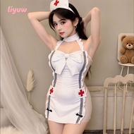 Liyuw Sexy Lingerie White Nurse Cosplay Ladies Honeymoon Sexy Dress Up情趣内衣 性感护士角色扮演誘惑老公 baju sexy