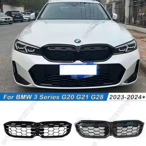 For BMW 3 Series G20 G21 2022-2025 330i 320d M340i Front Kidney Double Slat Diamond Grille Grill Cen