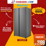 [BEST DEAL] Hisense Peti Sejuk 660L Inverter Side By Side Fridge Refrigerator 冰箱雪柜