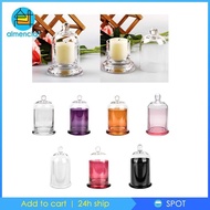 [Almencla1] Cloche Candle Holder Cover Candle Jar Cup Glass Cloche Dome with Base for Plants Dessert