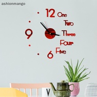 【AMSG】 3D Mirror Wall Clock Modern Design Creative Acrylic  Wall Clocks Stickers Hot