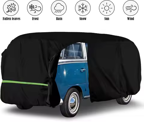 1 Set Car Cover Waterproof All Weather Compatible For VW BUS T1 T2 T3 1950-1992 With Door Zipper Win