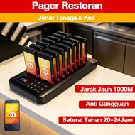Wireless Restaurant Paging System 1000m Waterproof Food Call Buzzer Restoran Kafe Bar
