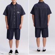 Korean indigo jeans shorts