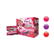 Vita-C Gummy วิตามินซี (ไวต้า-ซี ลูทีน สีชมพู) 1ซอง เยลลี่ ขนม ลูกอม เคี้ยวนุ่ม ผลิตภัณฑ์เสริมวิตามินซี