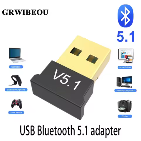 GRWIBEOU USB Bluetooth 5.1 adapter transmitter receiver Bluetooth audio Bluetooth dongle wireless US