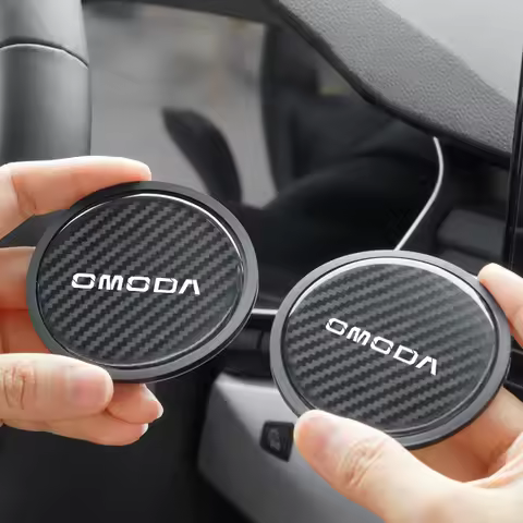 2Pc Car Carbon Fiber Pattern Coaster Non Slip Water Cup Mat For Chery Omoda C5 C3 E5 BX EX 2022 2023