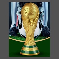 HAPPY TIME-2022 Soccer Ball 2022 Qatar Trophy Full Gold Plated Resin Cup Model Souvenir