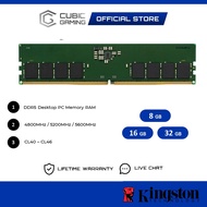 Kingston Value RAM DDR5 4800MHz / 5200MHz / 5600MHz Non-ECC Value DIMM Desktop Memory RAM (8GB / 16G