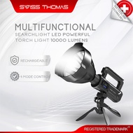 Swiss Thomas LED Super Bright Torch Light 10000lumens Portable Rechargeable Spotlight Camping Flood 