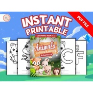 [INSTANT ACCESS] Digital Template ABC Animals Coloring & Writing Adventure I Buku Mewarna Digital Ta
