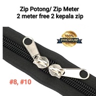 [#8, #10] Nylon Zipper/ Nylon Meter/ Zip Potong/ Zip Luggage /Zip Bag /Zip Repair 🔥(2 Meter Free 2 K