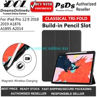 PsDs Classical Tri-Fold Pencil Slot Cover Case for New iPad Pro 12.9 2018 A1876 A1895 A2014