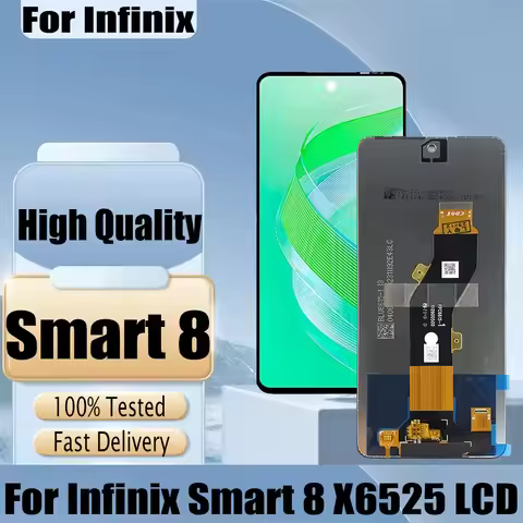 Original LCD For Infinix Smart 8 LCD Display Assembly Digitizer Touch Screen For Infinix Smart8 X652