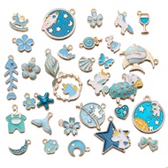 10Pcs Craft Pendant Assortment, Mixed Style Oil Drip Charms for DIY Jewelry & Gifts