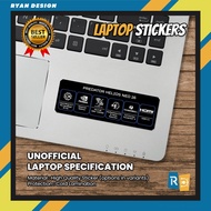Acer Predator Helios Neo 16 Type 2 Laptop Logo Sticker Laptop Features Specifications Sticker (Unoff