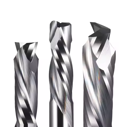 RU 10Pcs 3.175/4/5/6/8/10mm 2 Flute Up Down Milling Cutter for Plywood Solid Wood