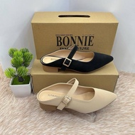 BONNIE KASUT HEELS MBN-25157 COLOUR BLACK D.BEIGE TUMIT 1INCI