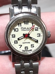 Omax 夜光錶盤 藍寶石水晶玻璃鏡面 生活防水 石英錶-手圍19公分