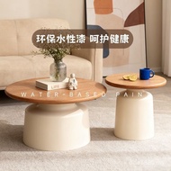 Living Room Net Style High-End Cream Times Large Coffee Table Small Round Red New Style Small Apartm