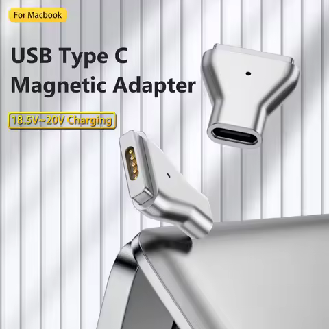 USB Type C Magnetic Adapter Female Type C Female to Magsafe 2 / 1 PD Adapter with Indicator Light fo