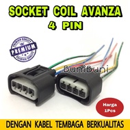 Socket Soket Coil / Koil Mobil Avanza / Xenia / Innova / Rush / Terios / Vios / Granmax Dengan Kabel