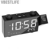 VBESTLIFE 6 Inch Digital FM Projection Radio Alarm Clock 4 Brightness Adjustment 3 Time Displays Dua