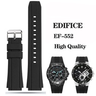 kuiwer สายนาฬิกากีฬายาง EF552สำหรับ Casio Edifice นาฬิกา EF-552 EF-552D-1A สร้อยข้อมือซิลิโคนผู้ชายหัวเข็มขัดสแตนเลสขนาด25*20มม.